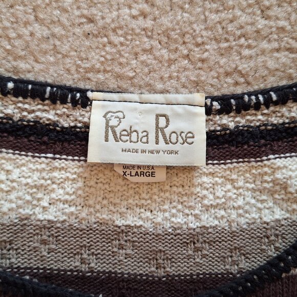 Vintage Striped Black and Cream Top - Picture 5 of 6